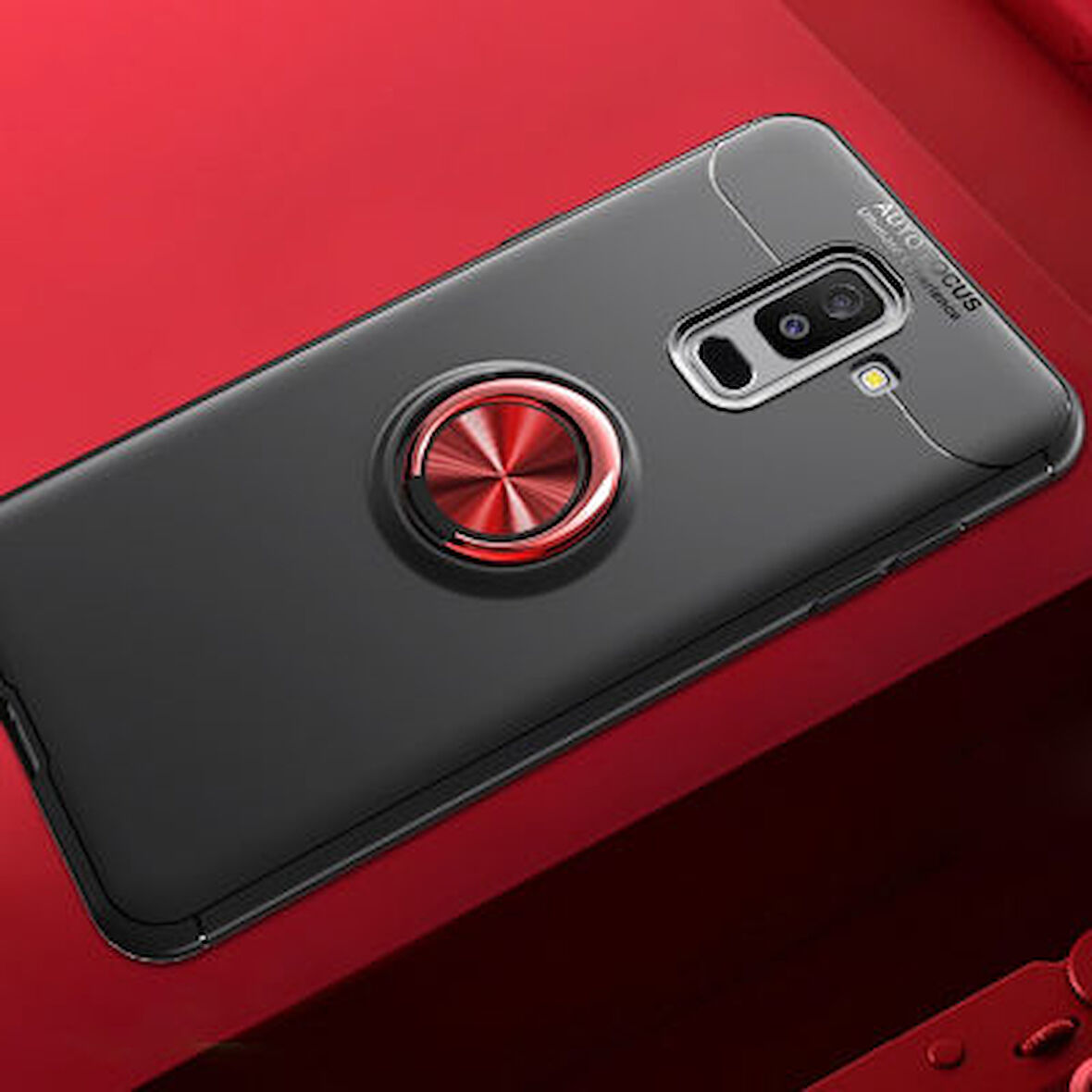 Samsung Galaxy A6 Plus 2018 Kılıf Yüzüklü Şık Premium Silikon Kapak RCV/Ravel