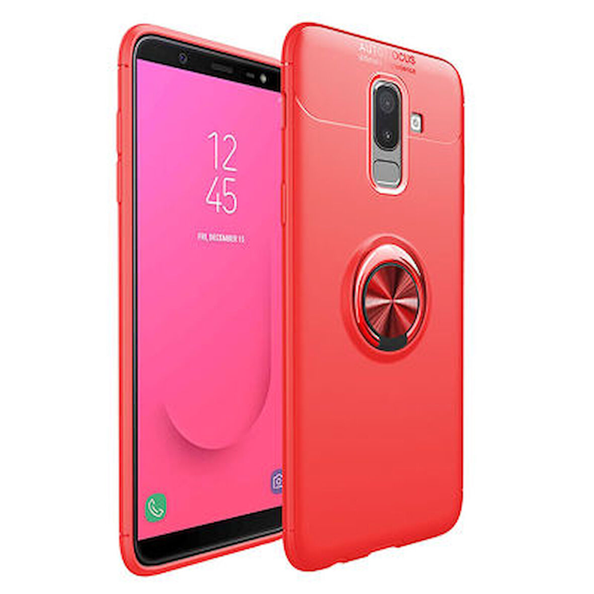 Samsung Galaxy J8 Kılıf Yüzüklü Şık Premium Silikon Kapak RCV/Ravel