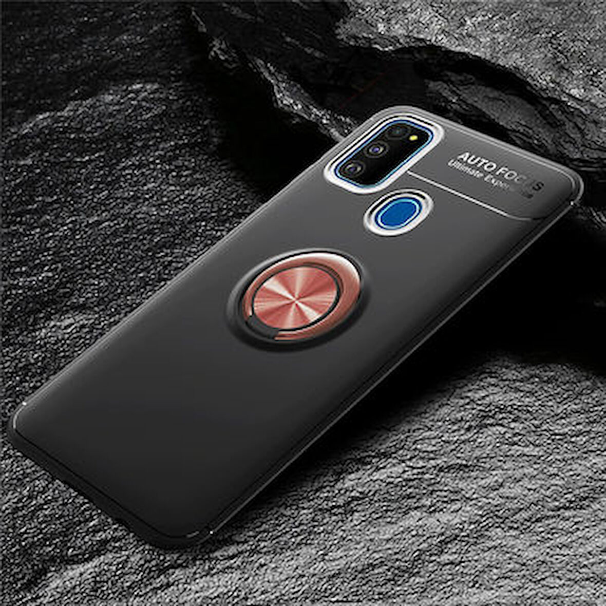 Samsung Galaxy M21 Kılıf Yüzüklü Şık Premium Silikon Kapak RCV/Ravel