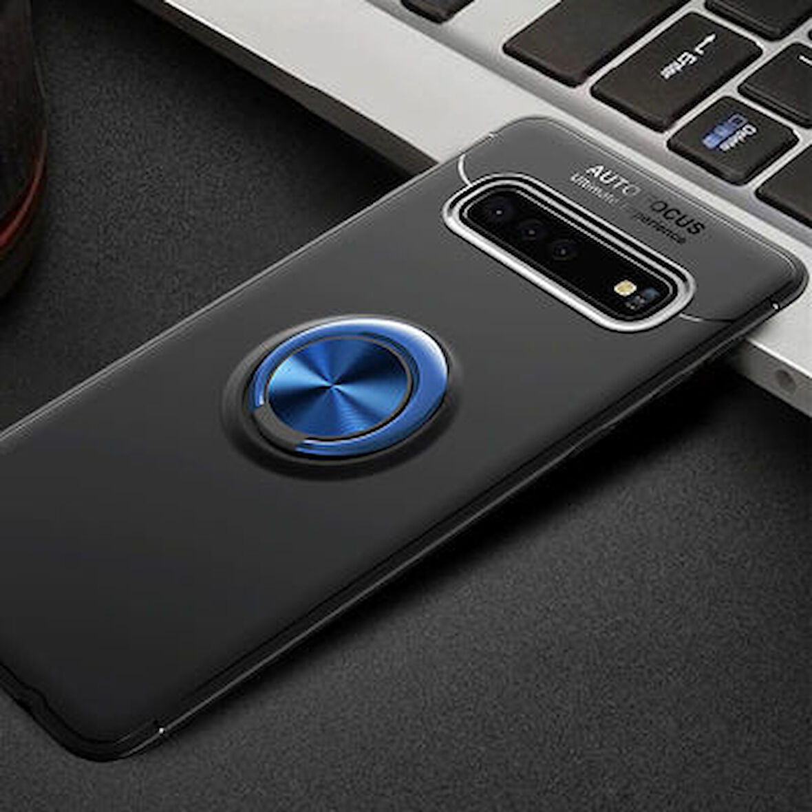 Samsung Galaxy S10 Kılıf Yüzüklü Şık Premium Silikon Kapak RCV/Ravel