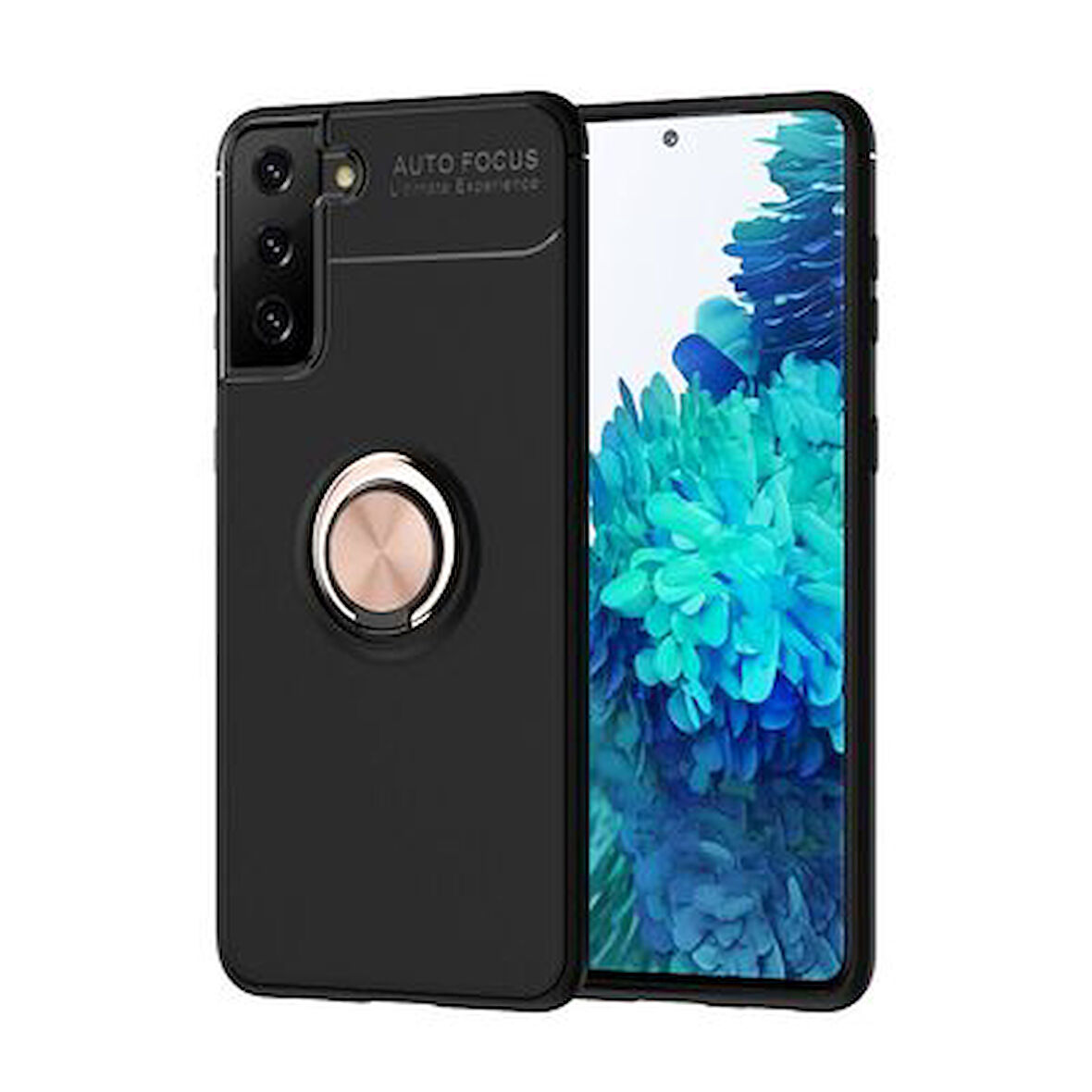 Samsung Galaxy S21 Plus Kılıf Yüzüklü Şık Premium Silikon Kapak RCV/Ravel