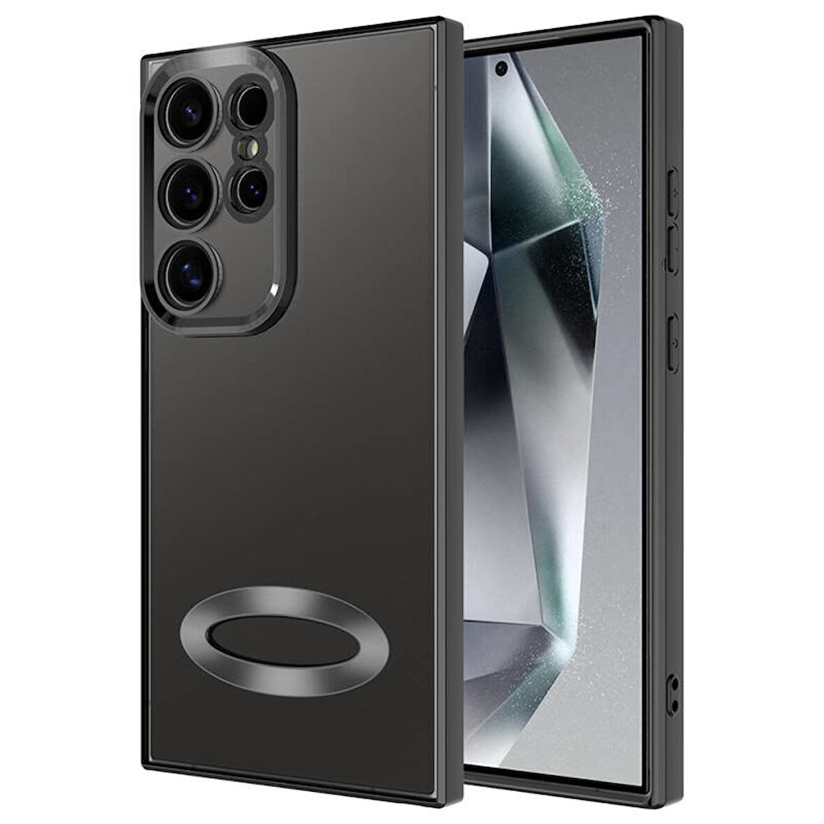 Samsung Galaxy S24 Ultra Uyumlu Kenarları Parlak ve Logo Detaylı Şık Esnek Silikon Kapak RCV/Omega