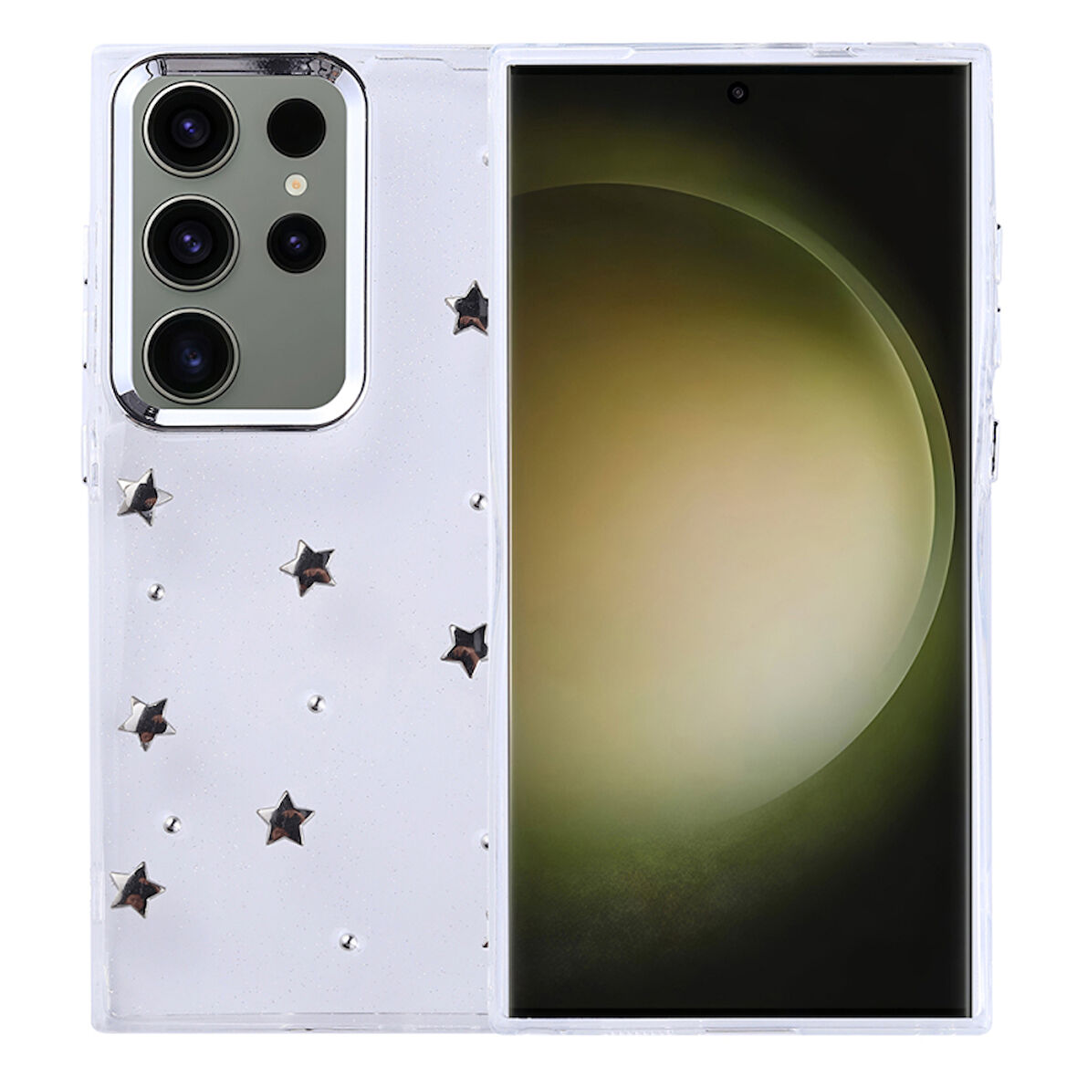 Samsung Galaxy S25 Ultra Kılıf Şeffaf Yapılı Sert Mini 3D Figürlü Şık Silikon Kapak RCV/Kutup