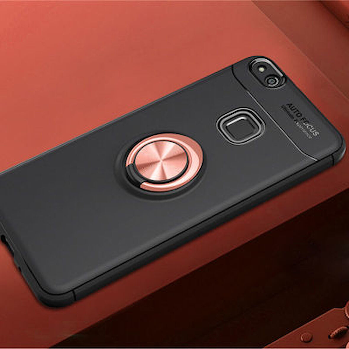 Huawei P10 Lite Kılıf Yüzüklü Şık Premium Silikon Kapak RCV/Ravel