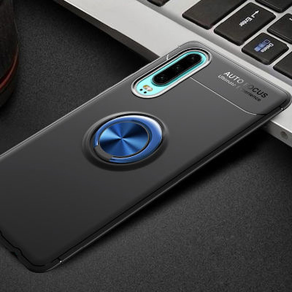 Huawei P30 Kılıf Yüzüklü Şık Premium Silikon Kapak RCV/Ravel