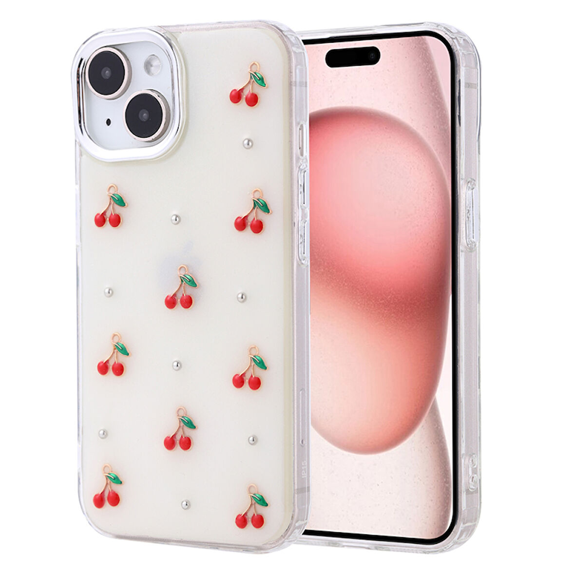 iPhone 15 Kılıf Şeffaf Yapılı Sert Mini 3D Figürlü Şık Silikon Kapak RCV/Kutup