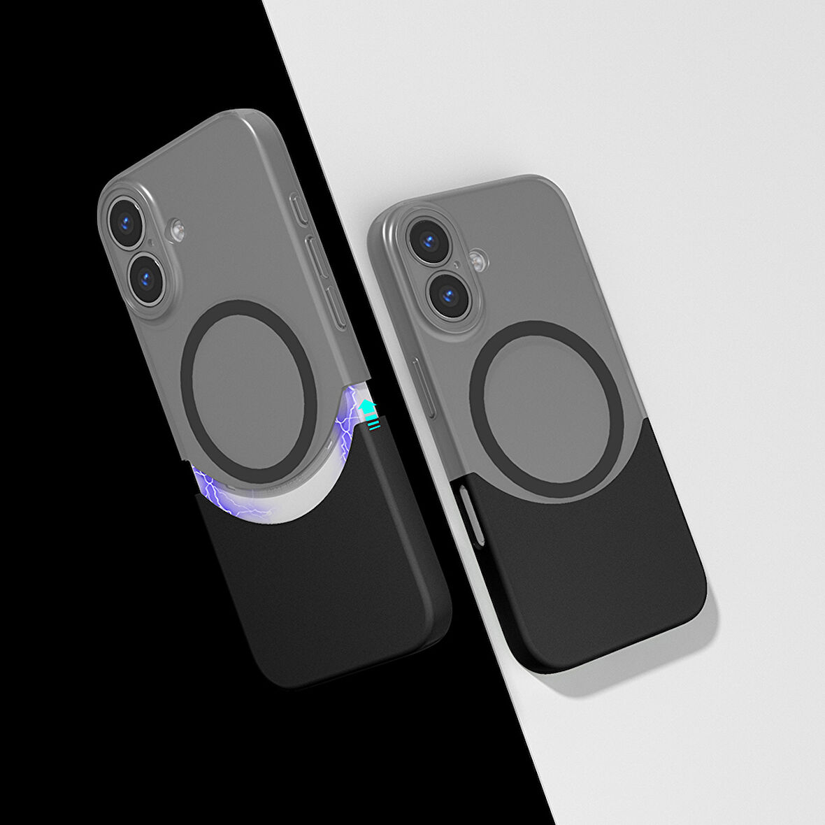 İphone 16 Kılıf M-Safe Özellikli Çift Parçalı Ultra İnce Sert Kapak RCV/Duble