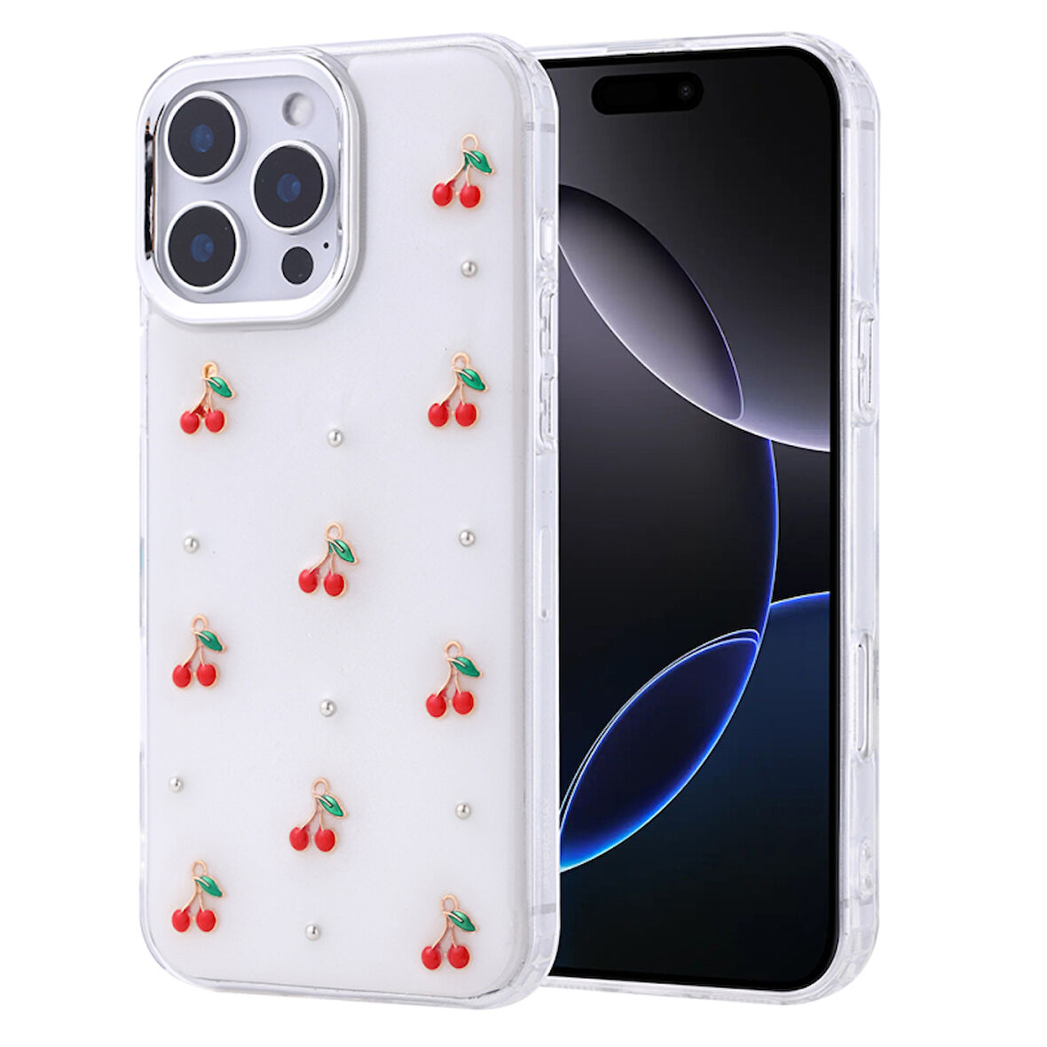 iPhone 16 Pro Max Kılıf Şeffaf Yapılı Sert Mini 3D Figürlü Şık Silikon Kapak RCV/Kutup