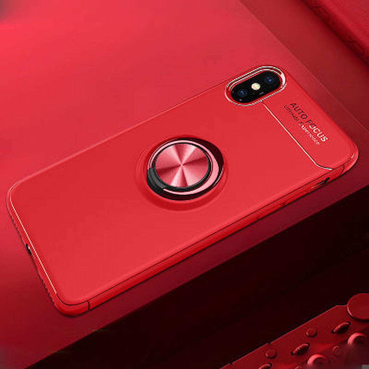 iPhone XS Kılıf Yüzüklü Şık Premium Silikon Kapak RCV/Ravel