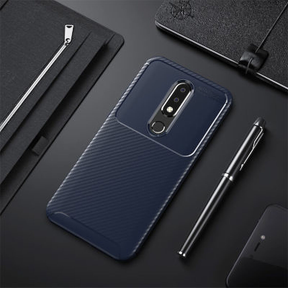 Nokia 5.1 Plus Kılıf El İzi Yapmayan Yüksek Kaliteli Silikondan Üretilmiş Premium Kapak RCV/Negro