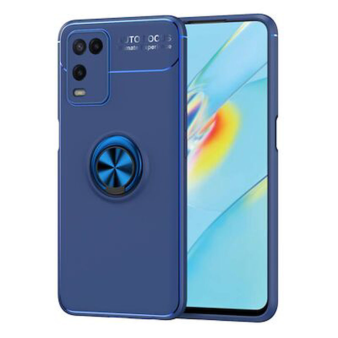 Oppo A54 4G Kılıf Yüzüklü Şık Premium Silikon Kapak RCV/Ravel