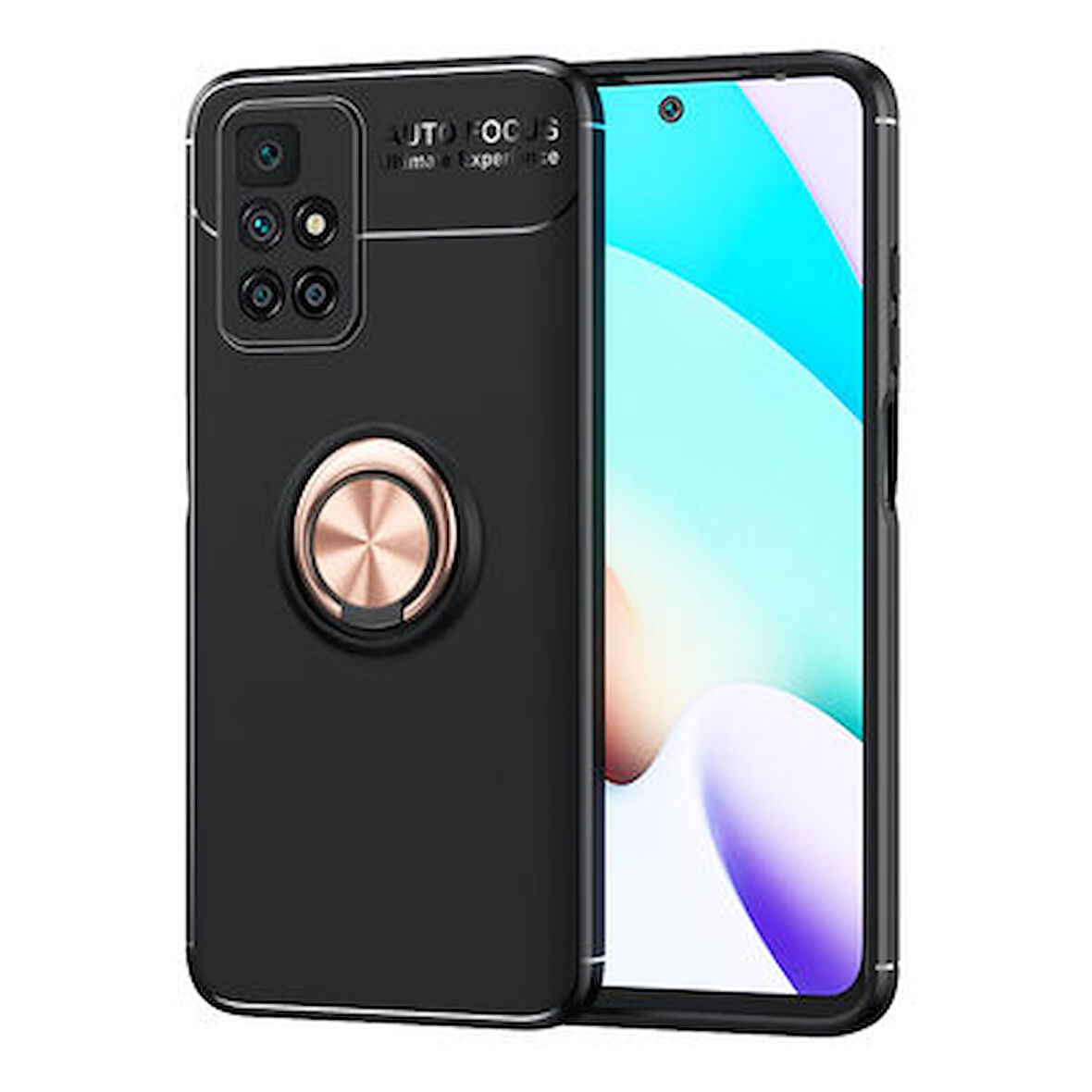 Redmi 10 Kılıf Yüzüklü Şık Premium Silikon Kapak RCV/Ravel