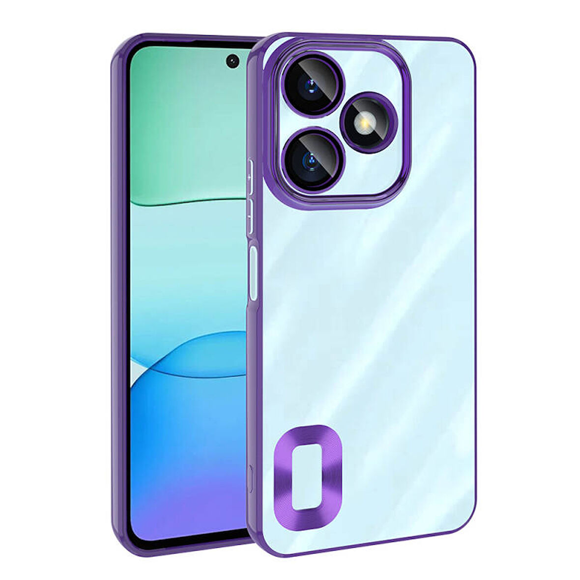 Redmi 13 4G Uyumlu Kenarları Parlak ve Logo Detaylı Şık Esnek Silikon Kapak RCV/Omega