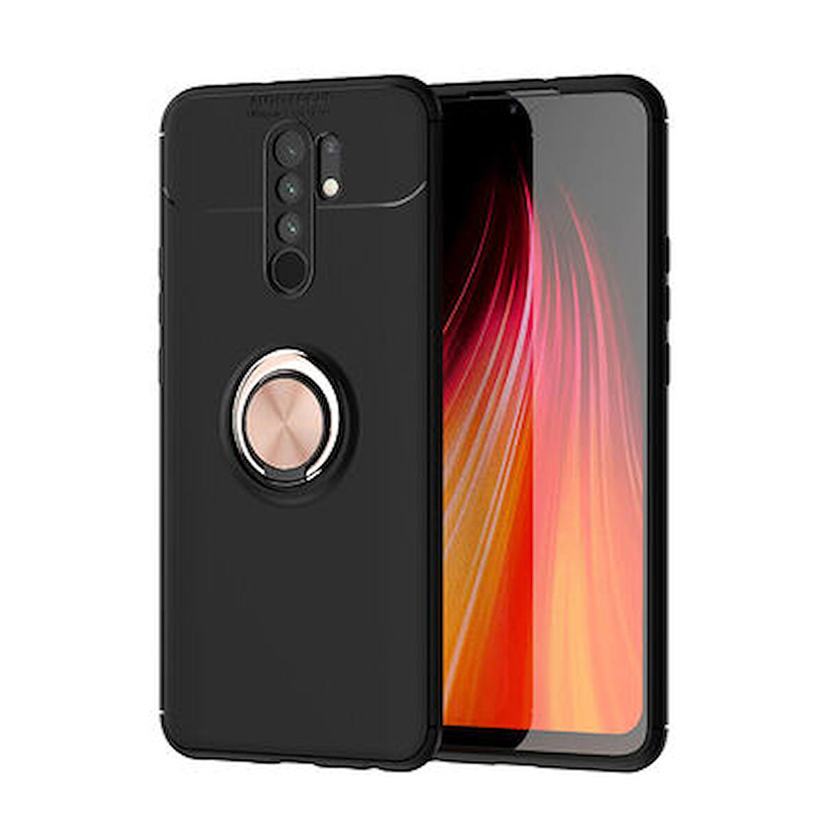 Redmi 9 Kılıf Yüzüklü Şık Premium Silikon Kapak RCV/Ravel