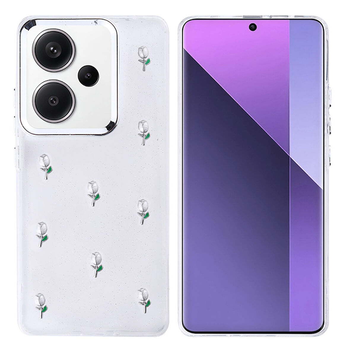 Redmi Note 13 Pro Plus 5G Kılıf Şeffaf Yapılı Sert Mini 3D Figürlü Şık Silikon Kapak RCV/Kutup