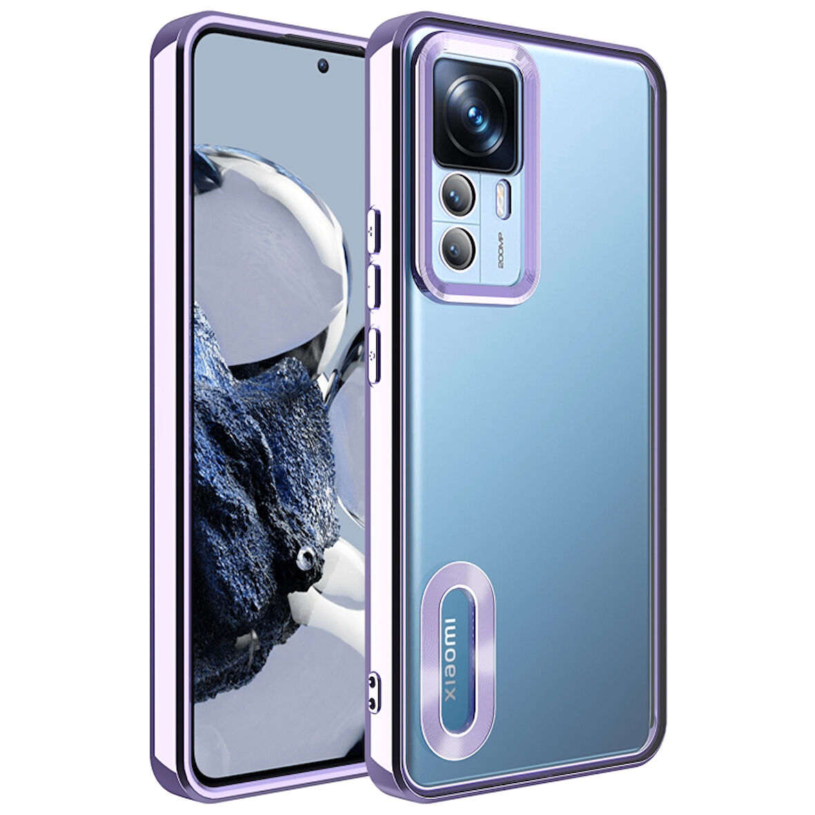 Xiaomi Mi 12T Pro Uyumlu Kenarları Parlak ve Logo Detaylı Şık Esnek Silikon Kapak RCV/Omega