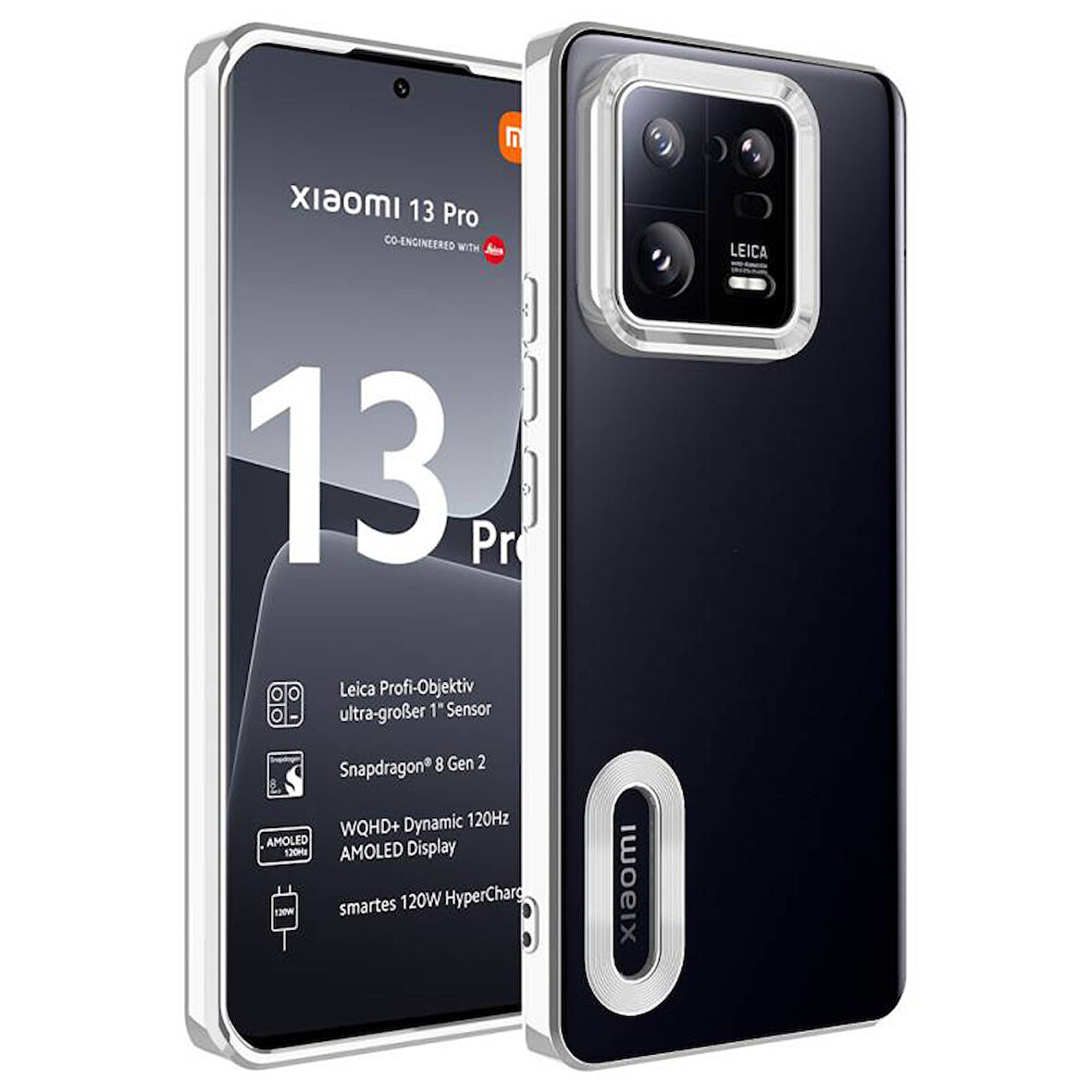Xiaomi Mi 13 Pro Uyumlu Kenarları Parlak ve Logo Detaylı Şık Esnek Silikon Kapak RCV/Omega
