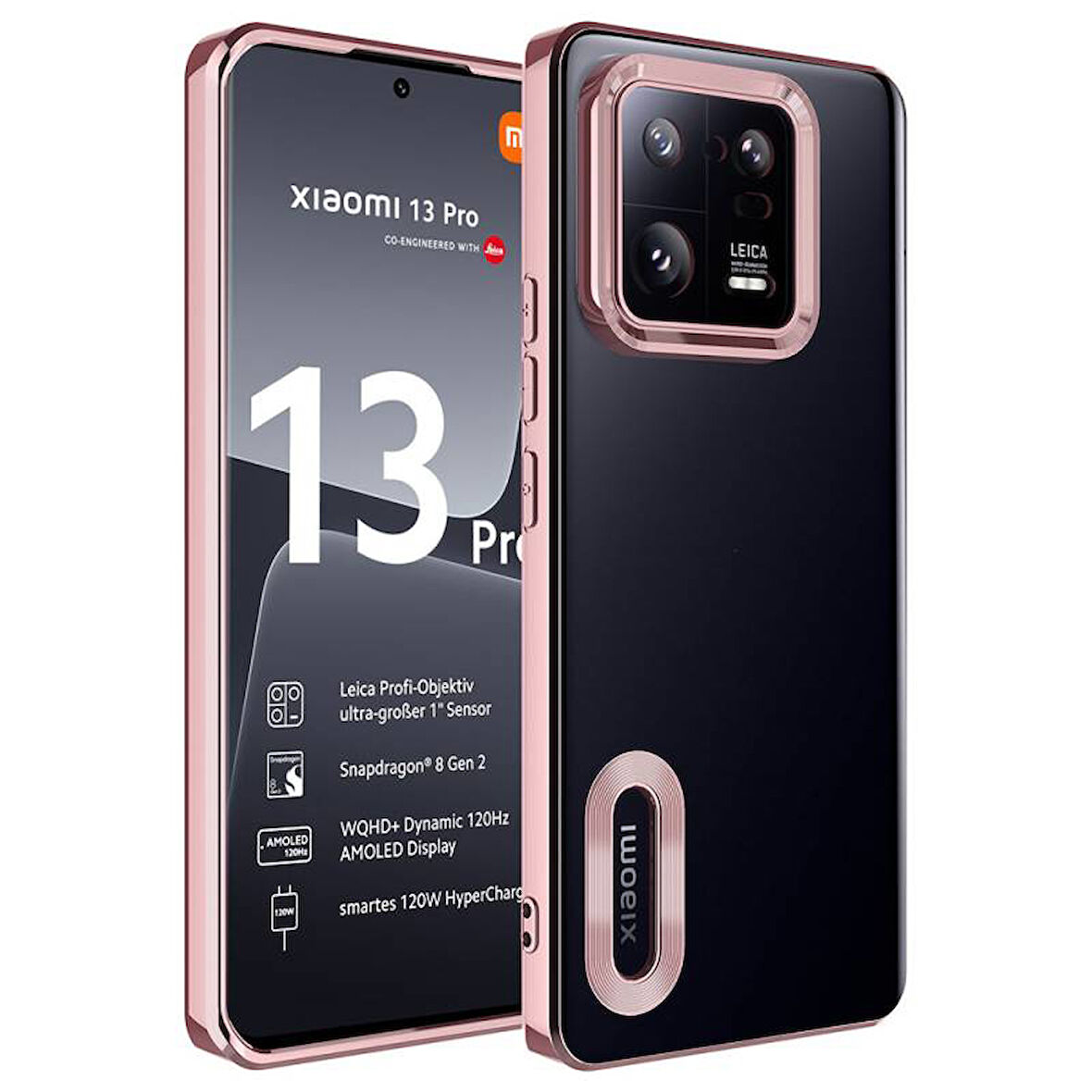 Xiaomi Mi 13 Pro Uyumlu Kenarları Parlak ve Logo Detaylı Şık Esnek Silikon Kapak RCV/Omega