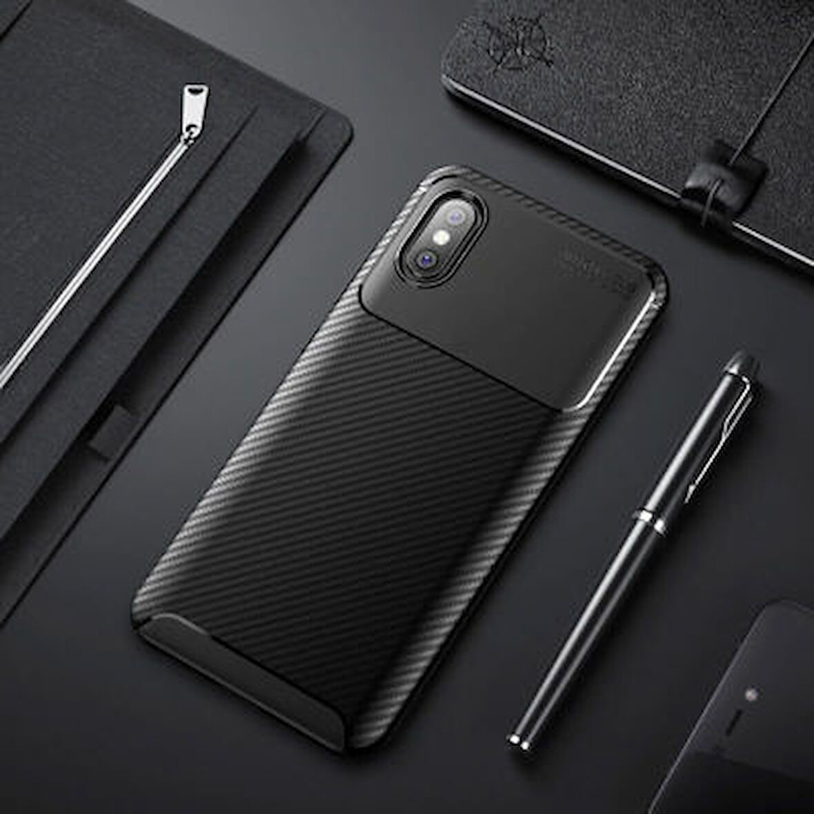 Xiaomi Mi 8 Pro Kılıf El İzi Yapmayan Yüksek Kaliteli Silikondan Üretilmiş Premium Kapak RCV/Negro