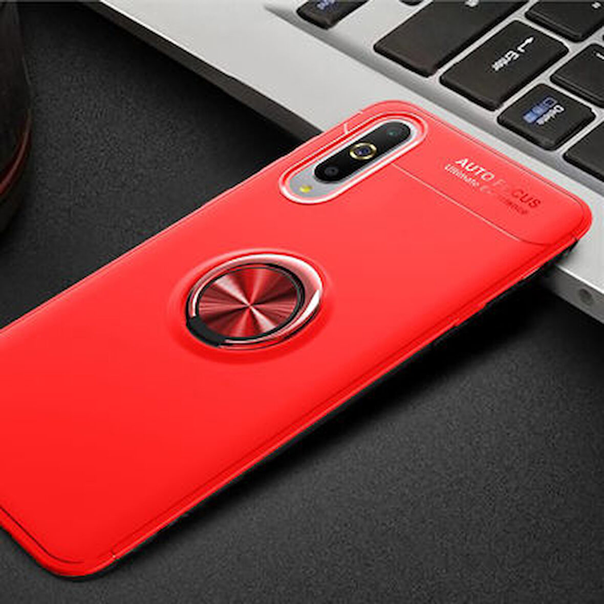 Xiaomi Mi A3 Kılıf Yüzüklü Şık Premium Silikon Kapak RCV/Ravel