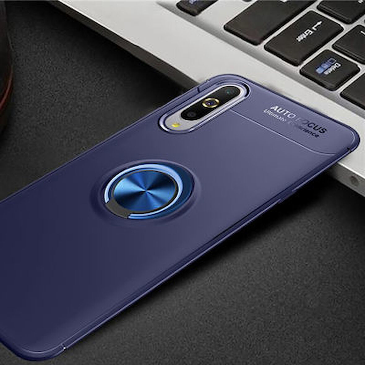 Xiaomi Mi A3 Kılıf Yüzüklü Şık Premium Silikon Kapak RCV/Ravel