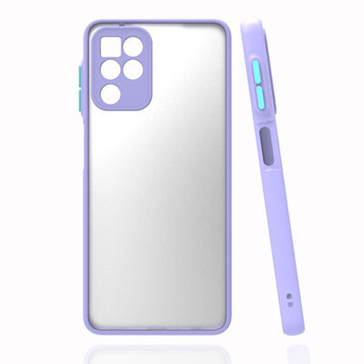 Samsung Galaxy A22 4G Kılıf Kenarları Renkli arkası Mat Rexa Premium Silikon Kapak