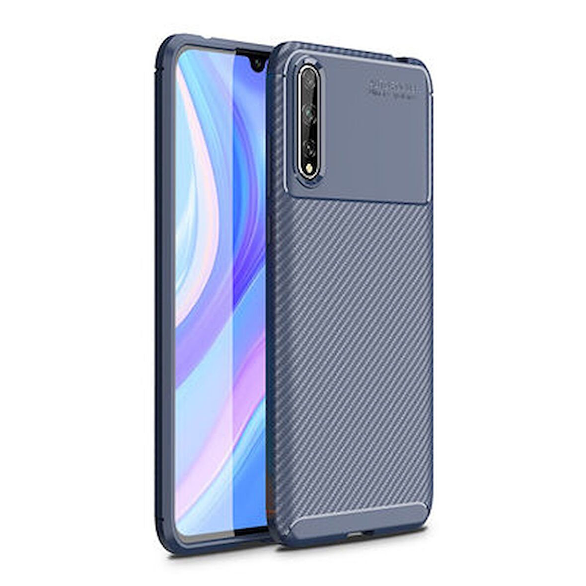 Huawei P Smart S Kılıf Karekarbon Desenli Şık ve Dayanıklı Torvex Premium Silikon Kapak