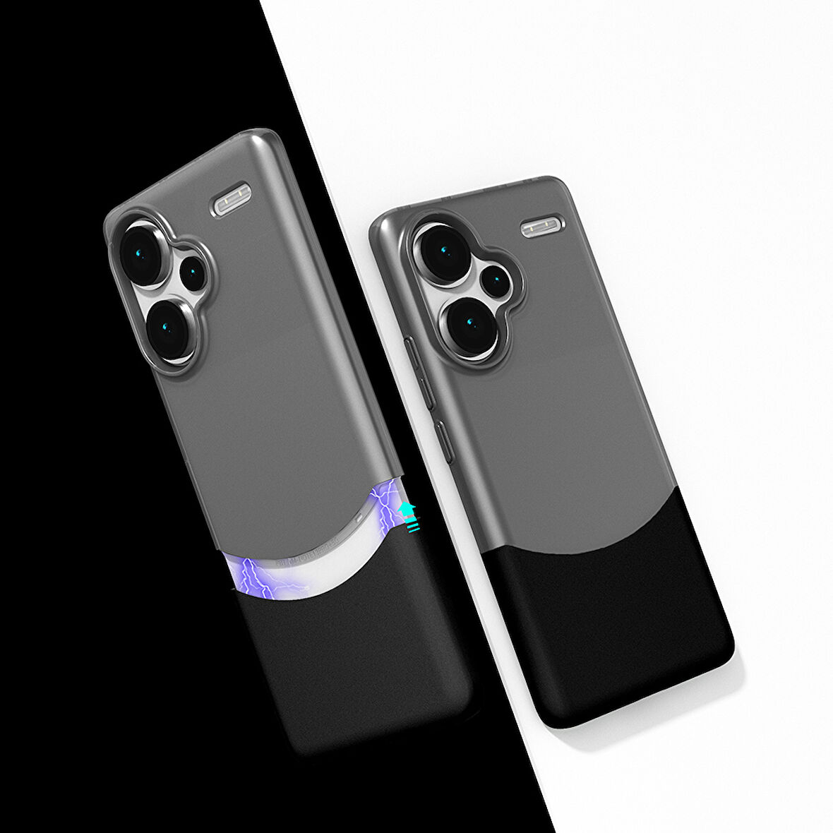 Redmi Note 13 Pro Plus 5G Ultra İnce Yapılı Çift Parçalı Siqurt Sert Kapak