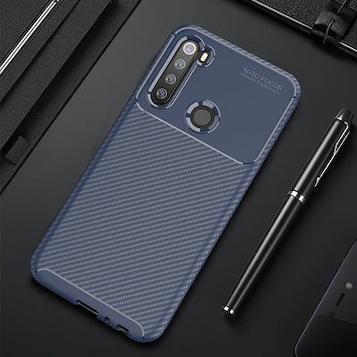 Redmi Note 8 Kılıf Karekarbon Desenli Şık ve Dayanıklı Torvex Premium Silikon Kapak