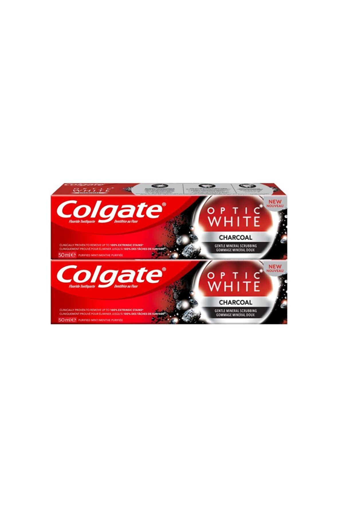 Optic White Charcoal Aktif Kömür Yumuşak Mineral Temizliği 50 Ml X 2