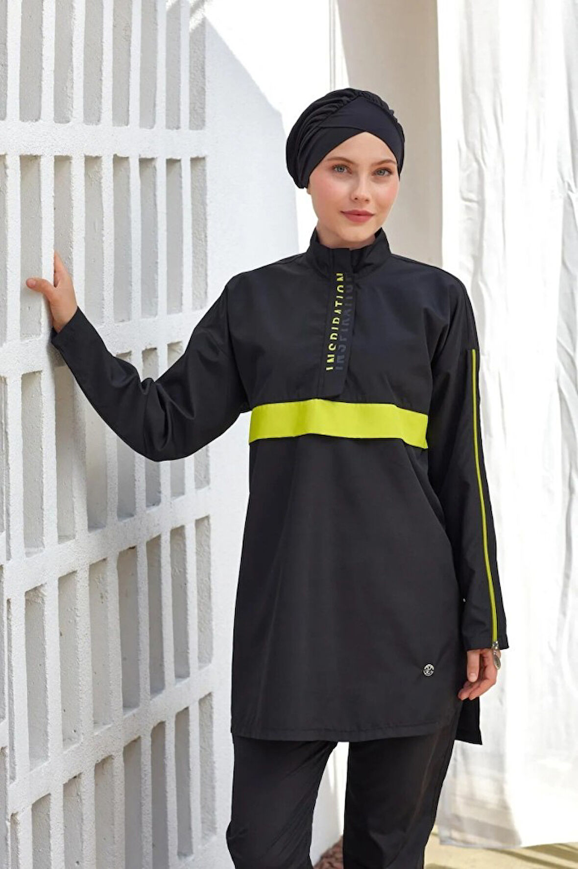 Adasea 251502 Henley Tam Kapalı Tasarım Tesettür Mayo