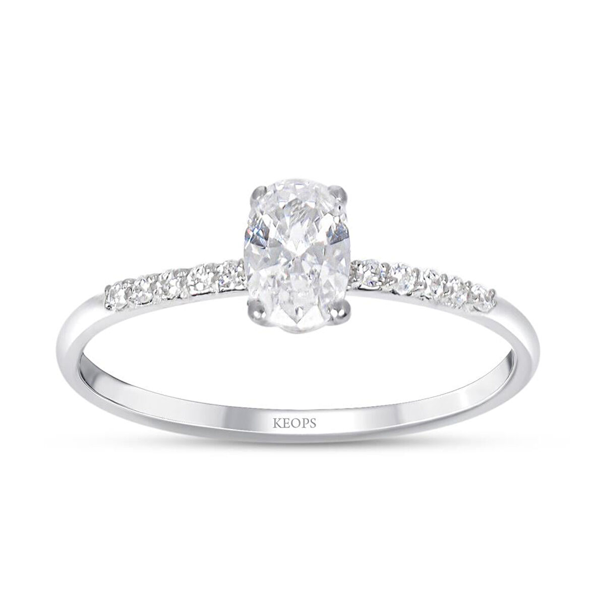 0.70 Karat  Özel Tasarım Oval Pırlanta Tektaş Yüzük-HRD Sertifikalı