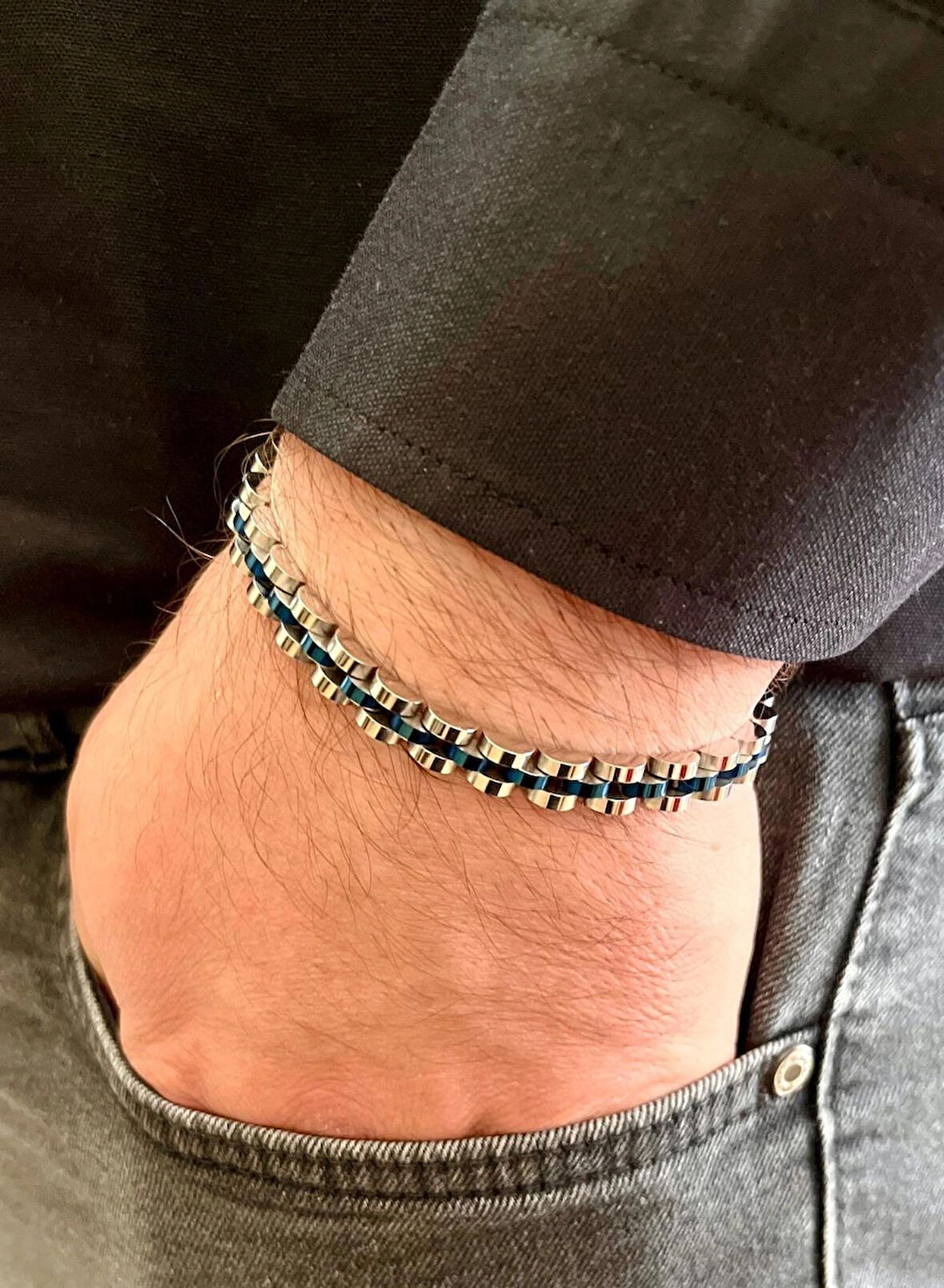 Rolex Model Sade İnce Şık Çelik Paslanmaz Erkek Bileklik 21 cm-3,5mm