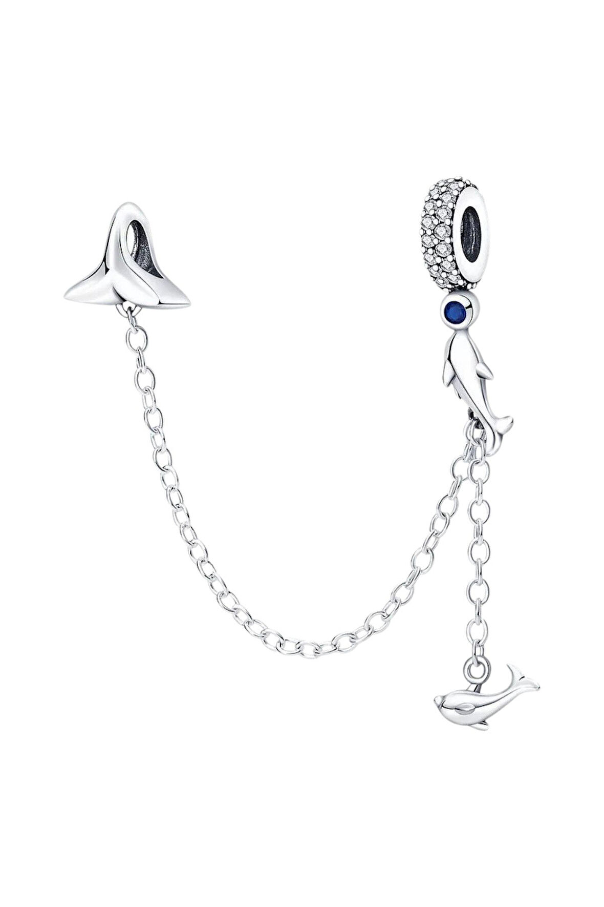 Yunuslar Güvenlik Zinciri Charm | 925 Ayar Gümüş