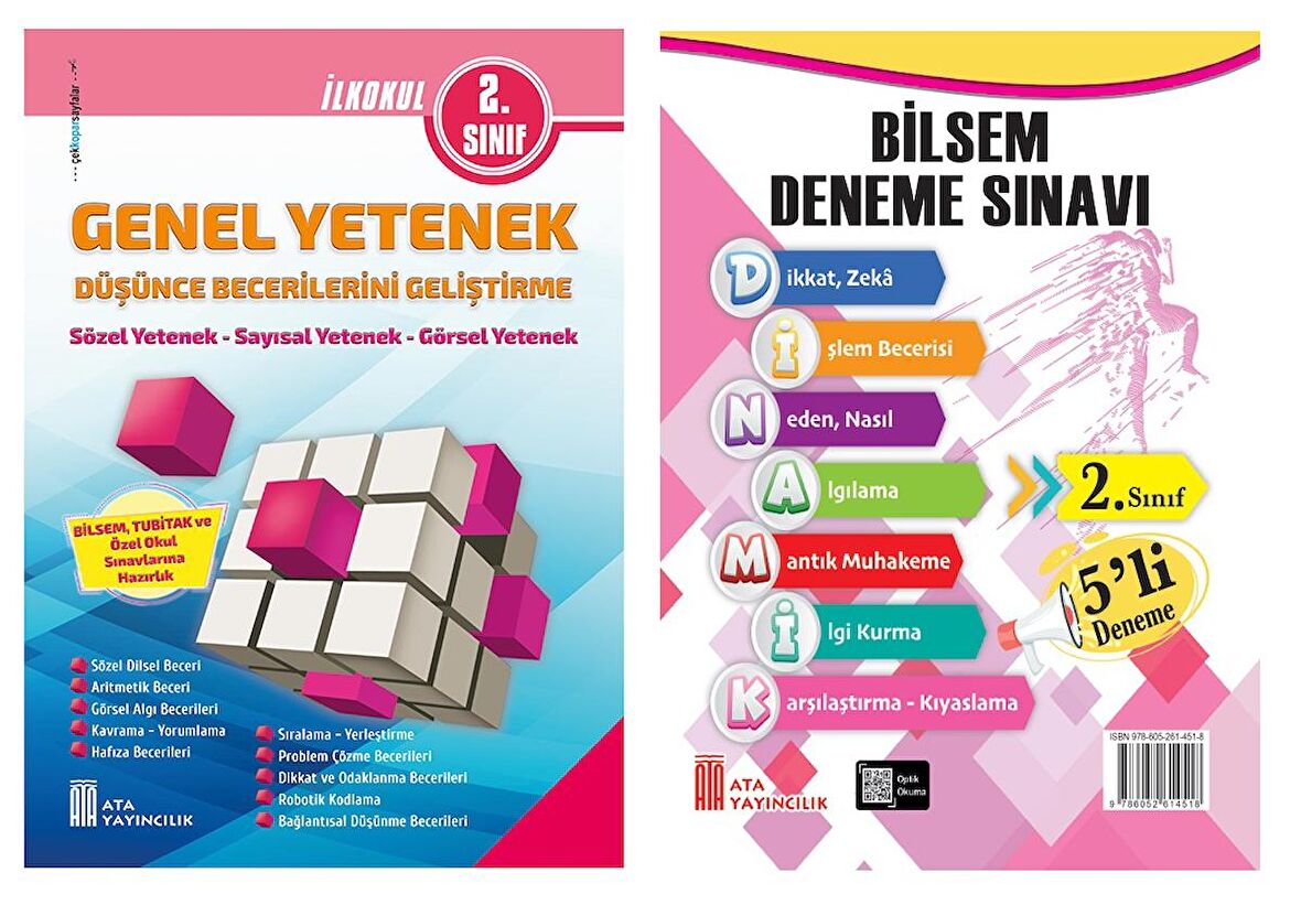 Ata 2.Sınıf Bilsem Sınavlarına Hazırlık +5 li Deneme Sınavı