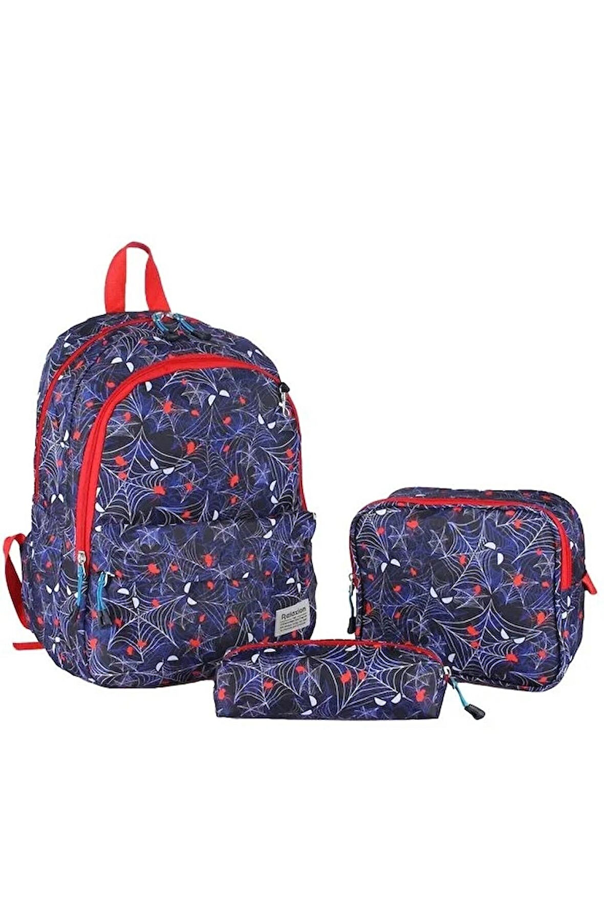 Relaxion  Örümcek Adam Sırt Çantası Beslenme Çanta ve Kalem Kutusu Seti