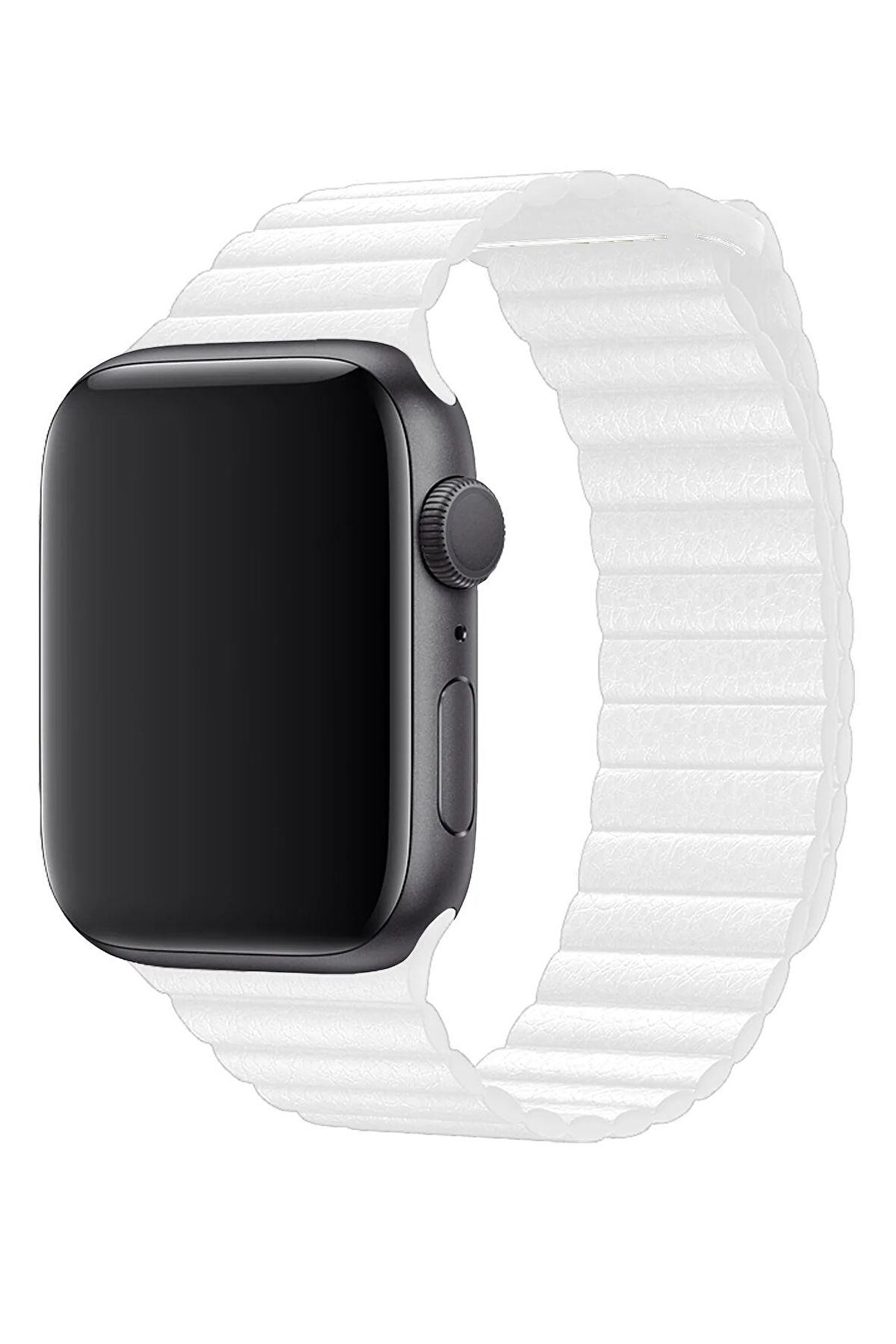 Megafox Apple Watch Seri 2/3/4/5/6/7/8/Se Suni Deri Loop Kordon 38-40-41 Mm Uyumlu 