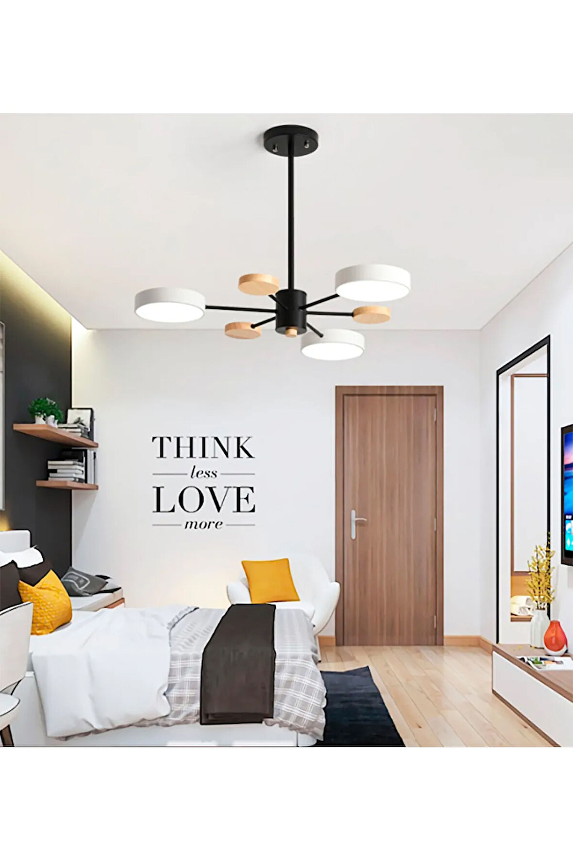 Ahşap Detaylı Hanging Led Avize