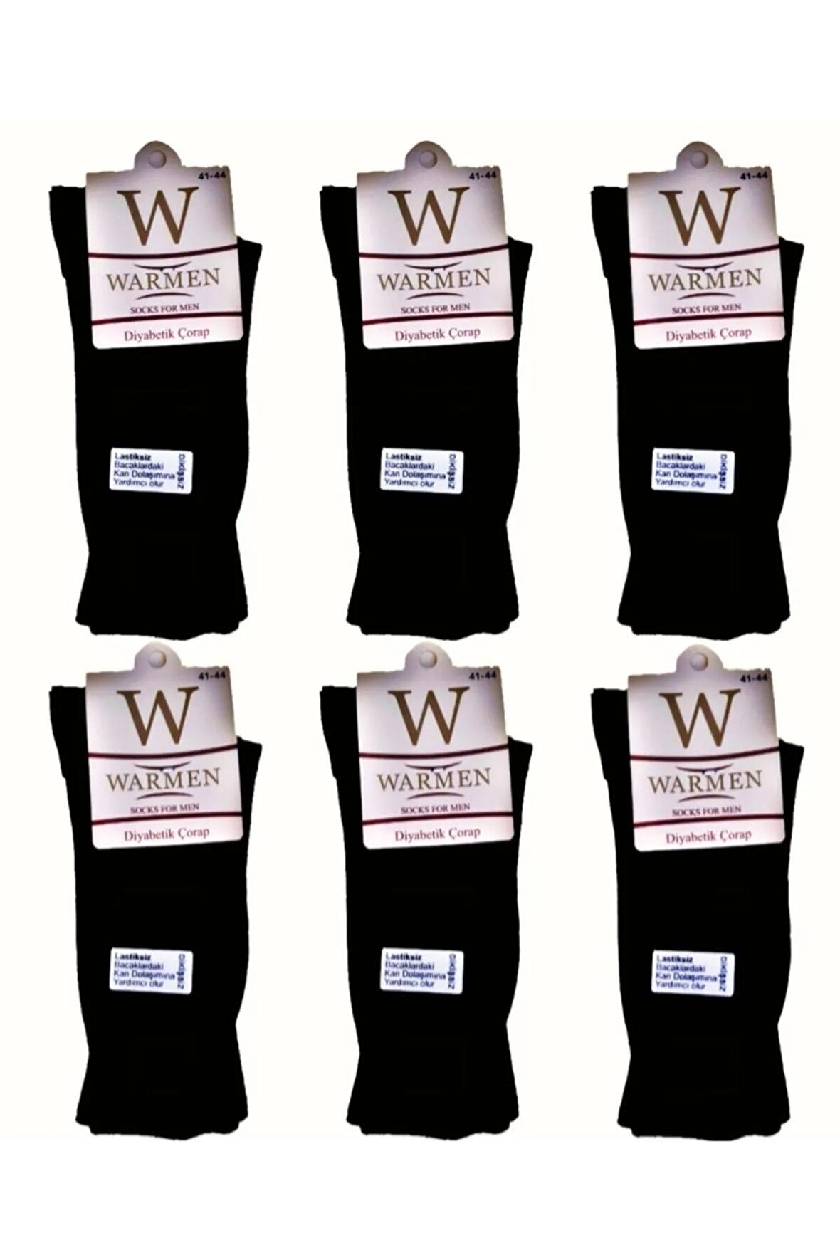 6'lı Paket Cotton Lastiksiz Dikişsiz Diyabetik Şeker Çorabı