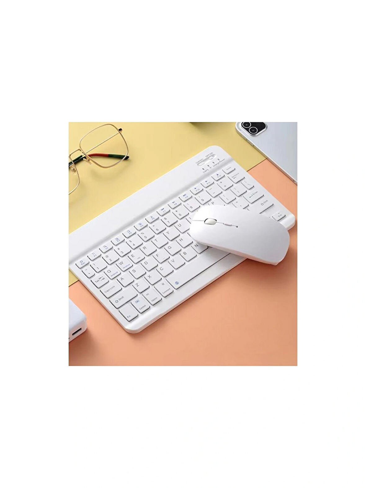 Kablosuz Bluetooth ve Şarjlı Klavye Mouse Set ( Apple iPad Mini Ve Tüm Cihazlar İçin Uyumlu'dur. )