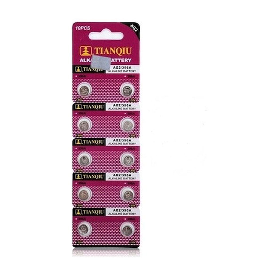 TIANQIU AG2 LR726/396 Alkalin 10'lu Düğme Pil