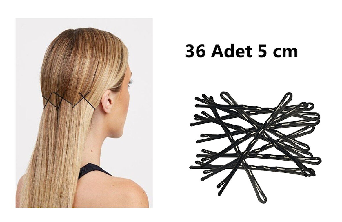 36 Adet 1. Kalite Metal Tel Toka Saç Tokası Siyah Tel Toka