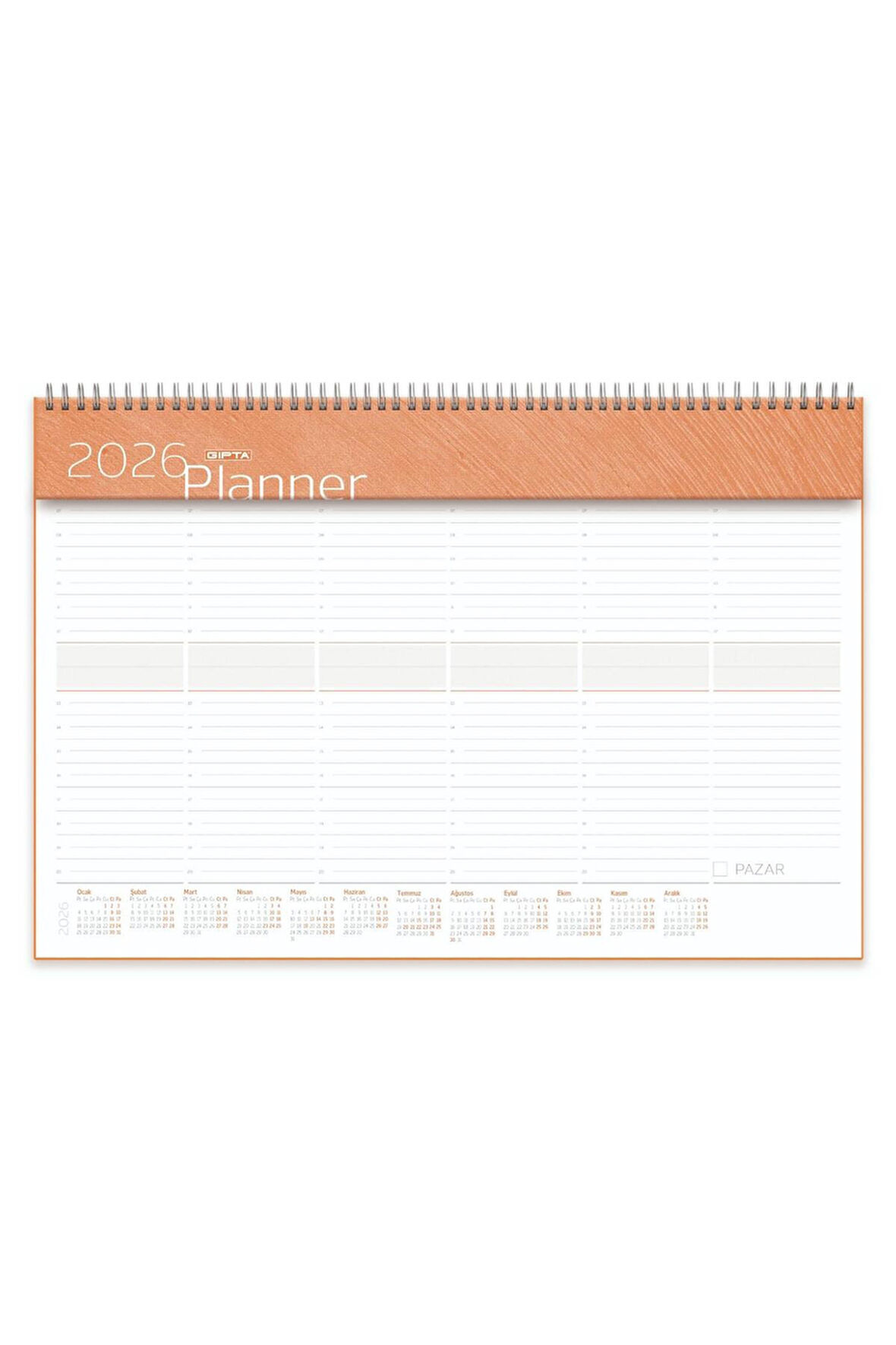 2026 40x28 Globe Spiralli Masaüstü Planlayıcı (252-SMK)