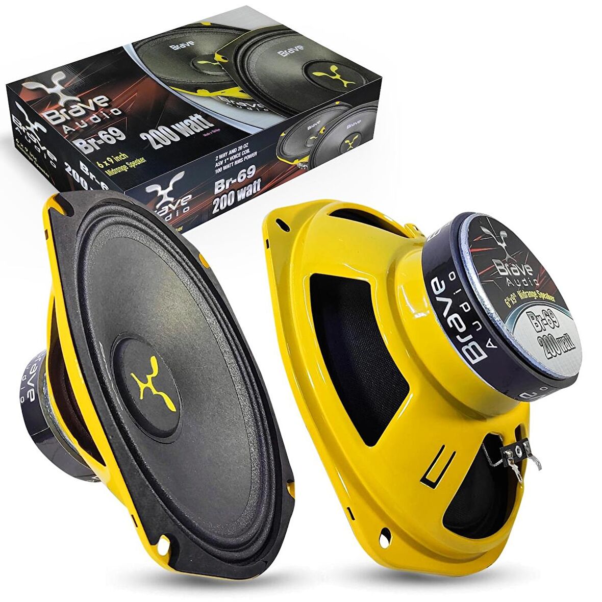 OTO MIDRANGE OVAL 6X9 200W KAPAKLI 2 ADET BRAVE BR-69