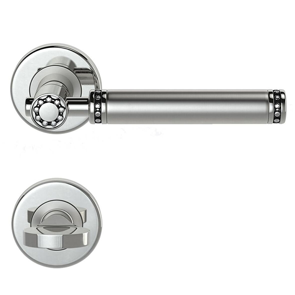 CONDI 303T SATEN KROM ROZETLI KAPI KOLU SATEN KROM ROZETLİ WC (TK)