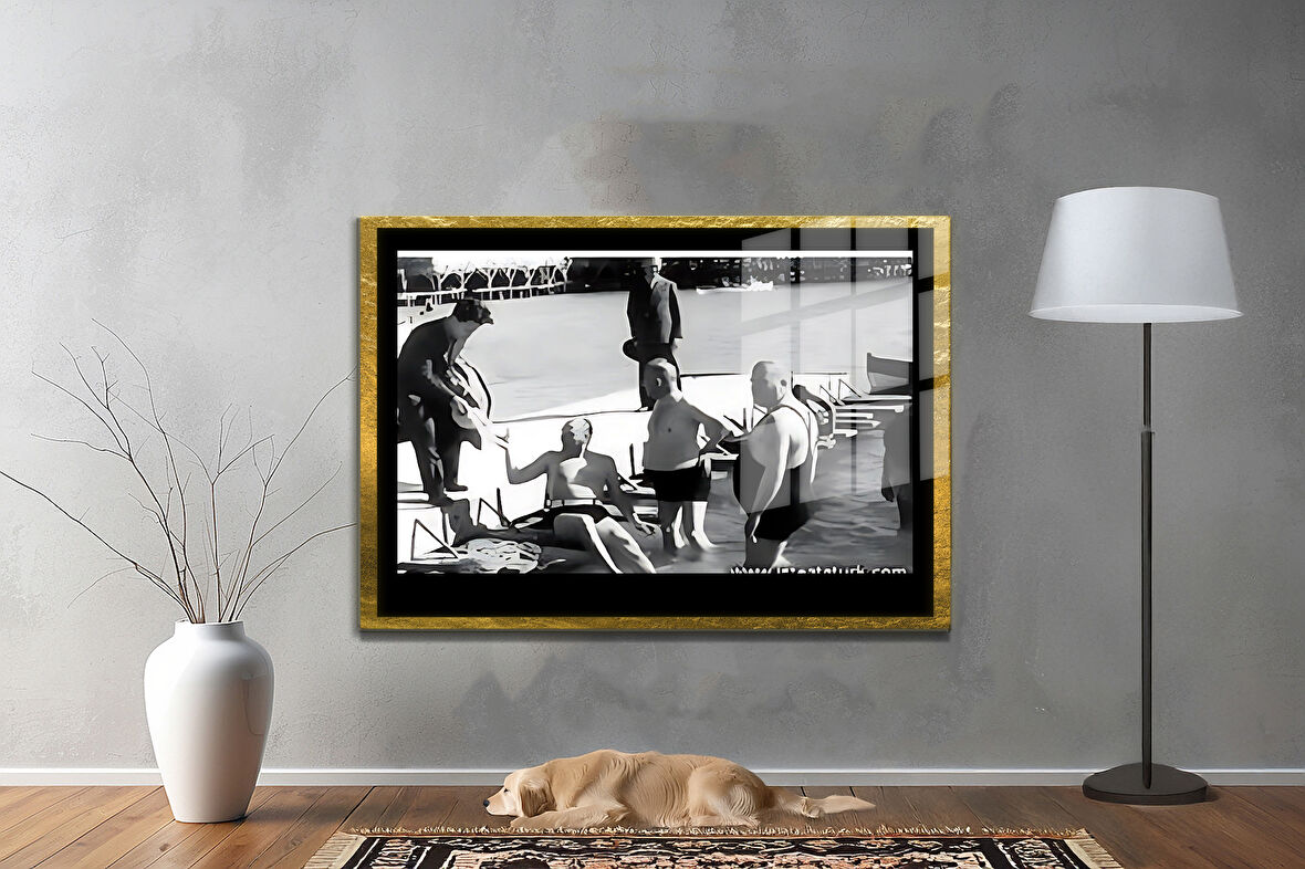 Gazi Mustafa Kemal Atatürk ÖZEL SERİ^# Miyrem  Design Cam Tablo Model: 02