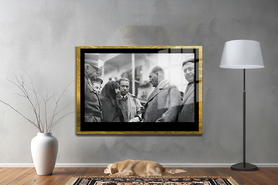 Gazi Mustafa Kemal Atatürk ÖZEL SERİ^# Miyrem  Design Cam Tablo Model: 03
