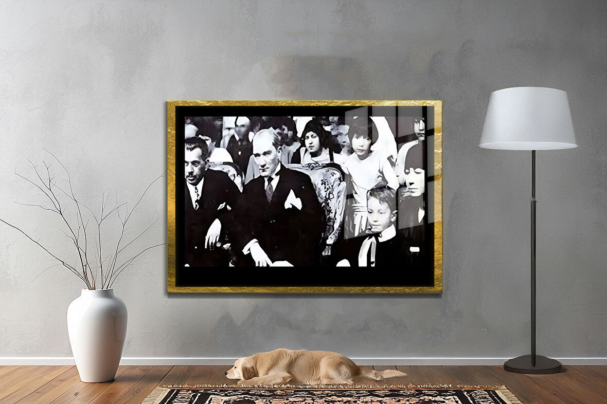 Gazi Mustafa Kemal Atatürk ÖZEL SERİ^# Miyrem  Design Cam Tablo Model: 04
