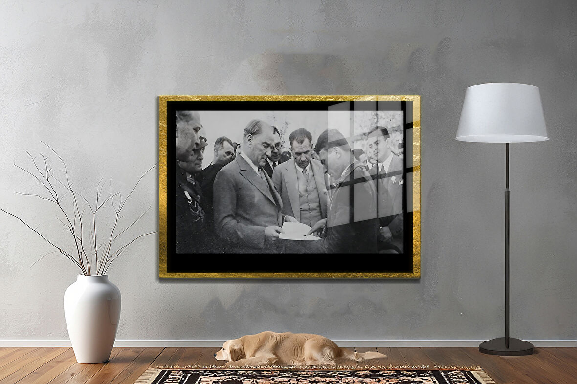 Gazi Mustafa Kemal Atatürk ÖZEL SERİ^# Miyrem  Design Cam Tablo Model: 07