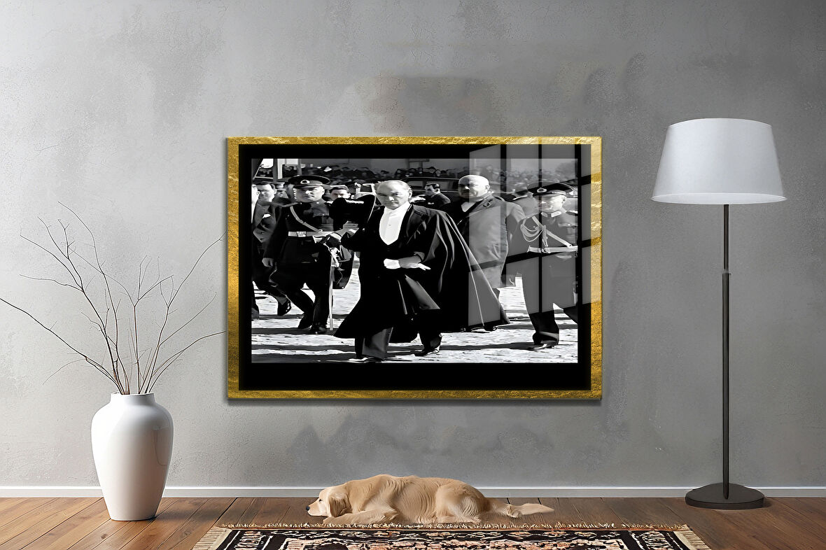 Gazi Mustafa Kemal Atatürk ÖZEL SERİ^# Miyrem  Design Cam Tablo Model: 08